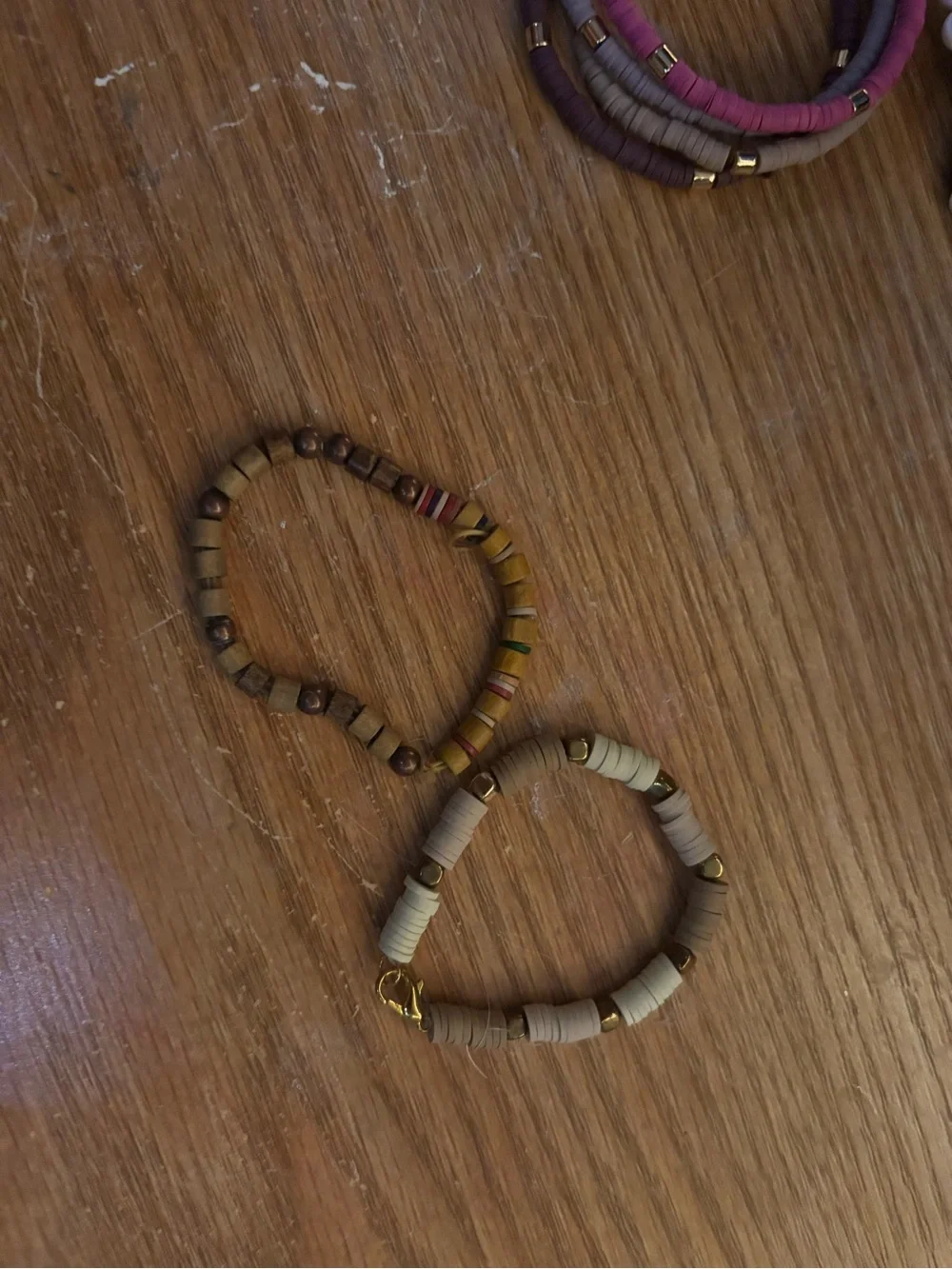 Different types of bracelet in a set of twos or can be just on of themselves